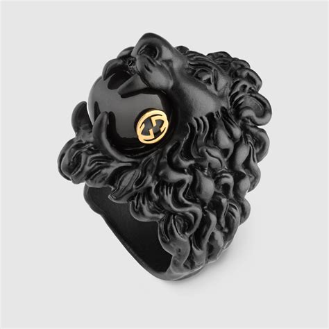 gucci lion ring pearl|gucci heart and cross ring.